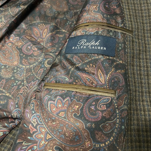 Ralph Ralph Lauren‎ Mens Brown Blazer Blue Label Paisley Lining - Picture 4 of 12